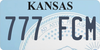 KS license plate 777FCM