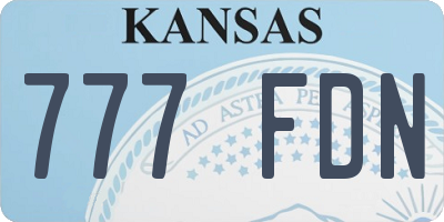 KS license plate 777FDN