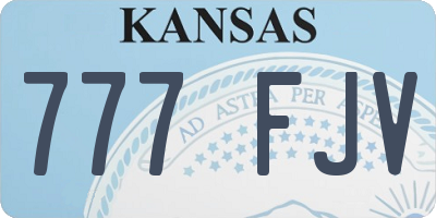 KS license plate 777FJV