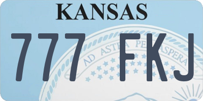 KS license plate 777FKJ