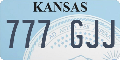 KS license plate 777GJJ