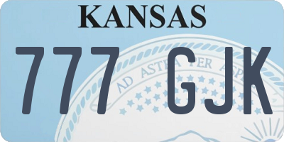KS license plate 777GJK