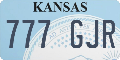 KS license plate 777GJR