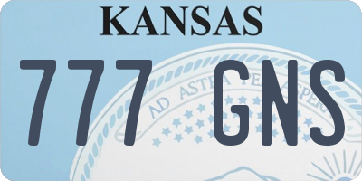KS license plate 777GNS