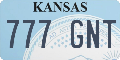 KS license plate 777GNT