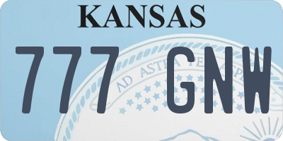 KS license plate 777GNW