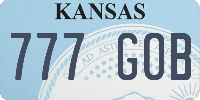 KS license plate 777GOB