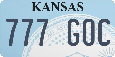 KS license plate 777GOC