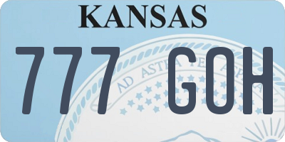 KS license plate 777GOH