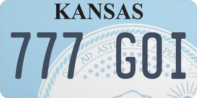 KS license plate 777GOI