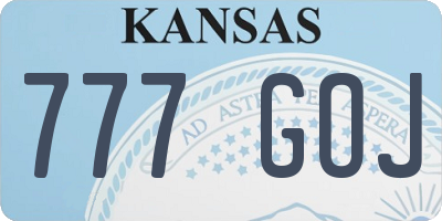 KS license plate 777GOJ