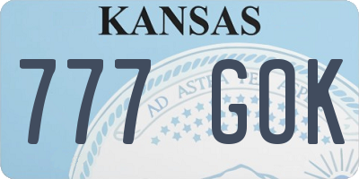 KS license plate 777GOK