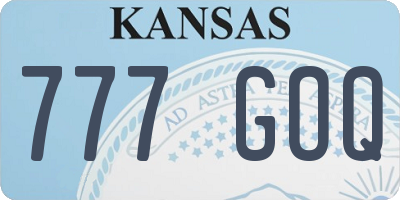 KS license plate 777GOQ