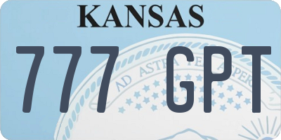 KS license plate 777GPT