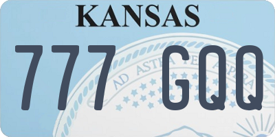 KS license plate 777GQQ