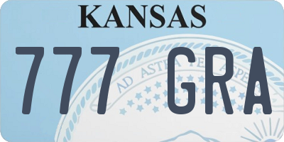 KS license plate 777GRA