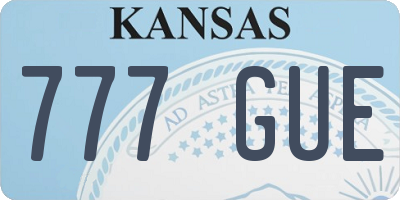 KS license plate 777GUE