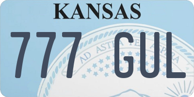 KS license plate 777GUL
