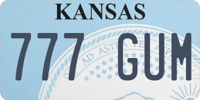 KS license plate 777GUM
