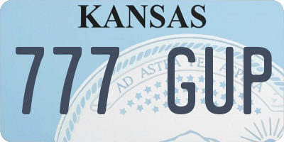 KS license plate 777GUP