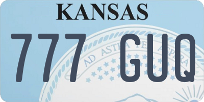 KS license plate 777GUQ