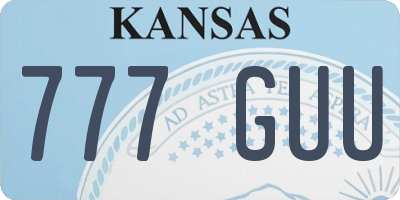 KS license plate 777GUU