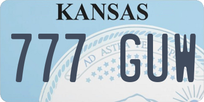KS license plate 777GUW