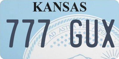 KS license plate 777GUX