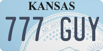 KS license plate 777GUY