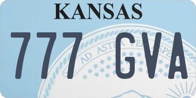 KS license plate 777GVA