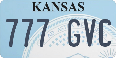 KS license plate 777GVC