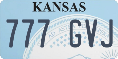 KS license plate 777GVJ