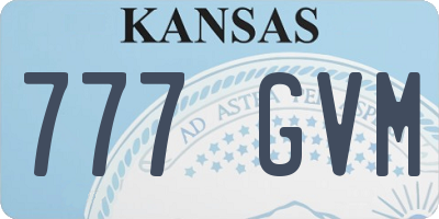 KS license plate 777GVM
