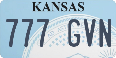 KS license plate 777GVN
