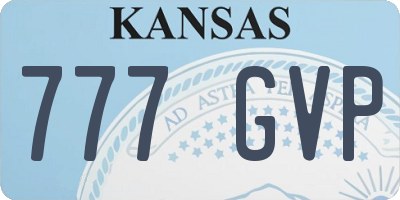KS license plate 777GVP