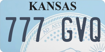 KS license plate 777GVQ