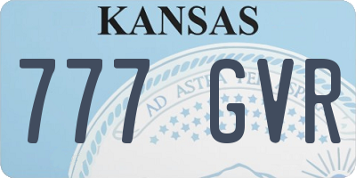 KS license plate 777GVR