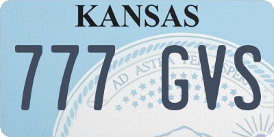 KS license plate 777GVS