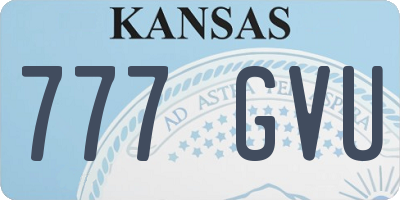 KS license plate 777GVU
