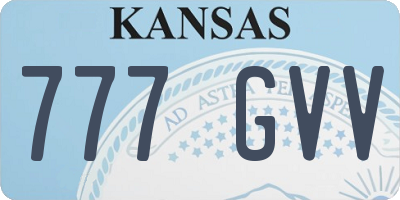 KS license plate 777GVV