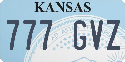KS license plate 777GVZ