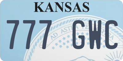 KS license plate 777GWC