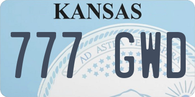 KS license plate 777GWD
