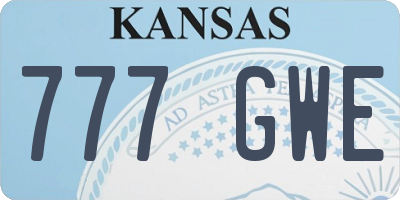 KS license plate 777GWE