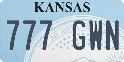 KS license plate 777GWN
