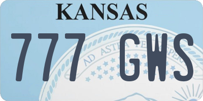 KS license plate 777GWS