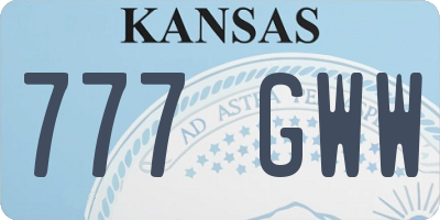 KS license plate 777GWW