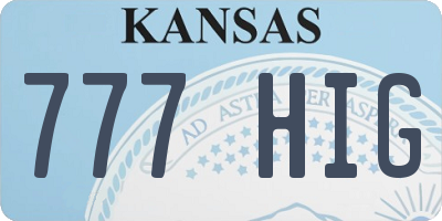 KS license plate 777HIG