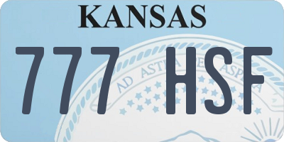 KS license plate 777HSF