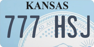 KS license plate 777HSJ